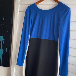 Lauren Ralph Lauren long-sleeved blue/black/white dress (8)